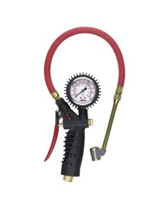 Milton Industries Analog Inflator Gauge with Large Bore Dual Head Chuck