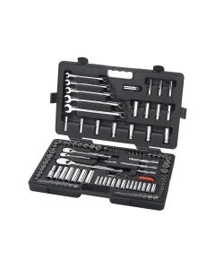 GearWrench 118 Piece 1/4 Inch, 3/8 Inch & 1/2 Inch Drive 6 & 12 Point Standard & Deep SAE/Metric Mechanics Tool Set