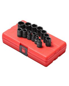 SUN3675 image(0) - SUNEX 13PC 3/8" DRIVE METRIC 12 PNT SOCKET SET