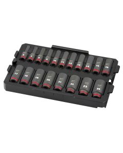 MLW49-66-6816 image(1) - Milwaukee Tool SHOCKWAVE Impact Duty Socket 3/8&rdquo; Dr 19PC MM TRAY Set
