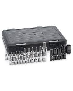 GearWrench 36 Piece 1/4 Inch, 3/8 Inch & 1/2 Inch Drive Tamper Proof Torx/E-Torx/Torx Bit Socket Set