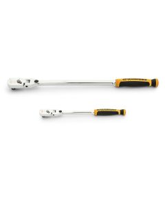 GearWrench 2 Piece 1/4 Inch & 3/8 Inch Drive 120XP Dual Material Handle Locking Flex Head Ratchet Set