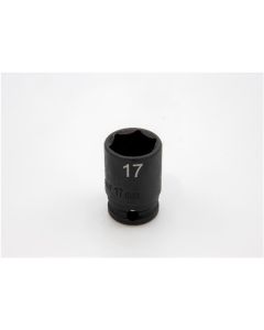VIM Tools 17 mm X 3/8 Inch Drive CR-MO Impact Socket - Shallow