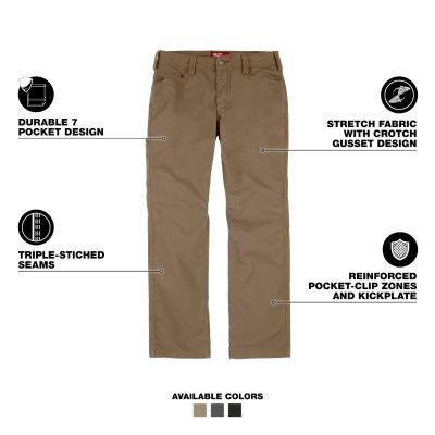 MLWM650K-3632 image(1) - Milwaukee Tool Work Pants - Khaki 36 X 32