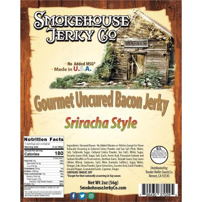 THS799430-370295 image(0) - Tender Heifer Snack Co. Sriracha Bacon Jerky - 2oz