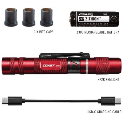 COS31107 image(0) - COAST Products HP2R 280 Lumen Rechargeable Penlight with Twist Focus - Red
