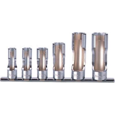 KKNRS3300FN-6 image(0) - Ko-ken USA 3/8 Sq. Dr. Socket set 8mm-19mm Flare Nut 150mm 6 pieces