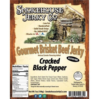 THS610079-544352 image(0) - Tender Heifer Snack Co. Cracked Black Pepper Beef Jerky 7 Ounce - Beef Jerky
