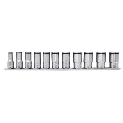 KKNRS3350X-11 image(0) - Ko-ken USA Special 3/8 Sq. Dr. Semi-Deep Socket set 8-19mm Nut Grip 11 pieces