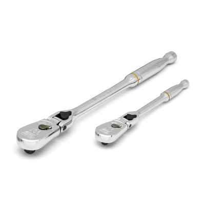 KDT81274T image(0) - GearWrench 2 Piece 1/4 Inch & 3/8 Inch Drive 90-Tooth Locking Flex Head Teardrop Ratchet Set
