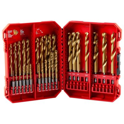 MLW48-89-4672 image(0) - Milwaukee Tool SHOCKWAVE Impact Duty RED HELIX Titanium Drill Bit Set ‐ 29PC
