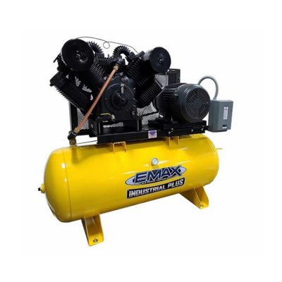 EMXEP20H120V3PKG image(0) - Emax Compressor NON-Silent Air Industrial Plus 20hp 3 Cyl, 3PH 120 gallon Horz. Compressor with 115 CFM air Dryer Bundle- W/ Pressure Lube Pump