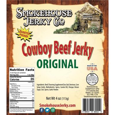 THS689107-960112 image(0) - Tender Heifer Snack Co. Cowboy Cut Original Beef Jerky 4 Ounce
