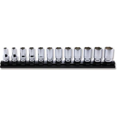 KKNRS3300XZ-12 image(0) - Ko-ken USA 3/8 Sq. Dr. Socket set 7-19mm 6 point 300mm Z-series 12 pieces