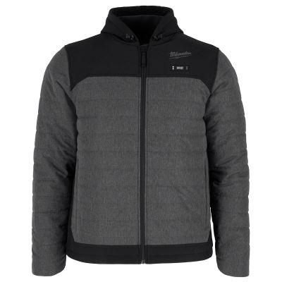 MLWM102G-21L image(0) - Milwaukee Tool M12 Heated Axis Hooded Jacket Kit with Hexon Heat Technology, L - Grey/Black