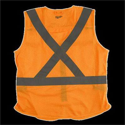 MLW48-73-5074 image(1) - Milwaukee Tool Class 2 High Visibility Orange Safety Vest - 4XL/5XL (CSA)