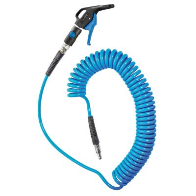 PRVBGKPISCO268 image(0) - Prevost 1/4" ID x 26' Coil hose with 1/4" prevoS1 Industrial safety coupling, OSHA blow gun and 1/4" plug