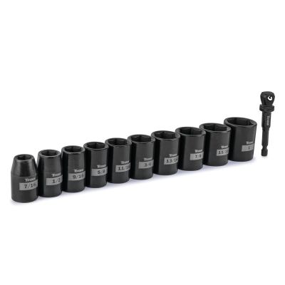 TIT42001 image(0) - Titan 11 Piece 1/2 Inch Drive 6 Point SAE Standard Impact Socket Set