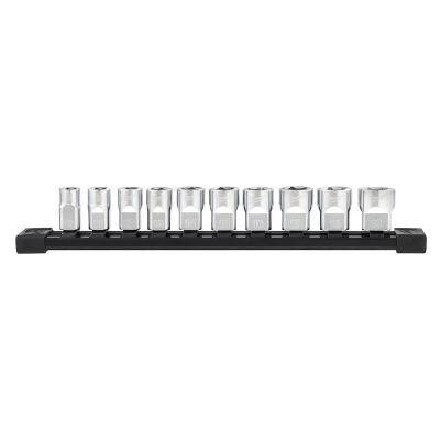 MLW48-22-9503 image(0) - Milwaukee Tool 10pc 3/8" Metric Sockets with FOUR FLAT Sides