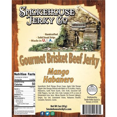 THS700425-413071 image(0) - Tender Heifer Snack Co. Mango Habanero Beef Jerky 3 Ounce - Beef Jerky
