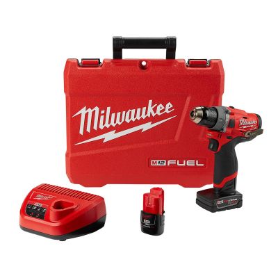 MLW2504-22 image(0) - Milwaukee Tool M12 FUEL 1/2" HAMMER DRILL (2) BATT KIT