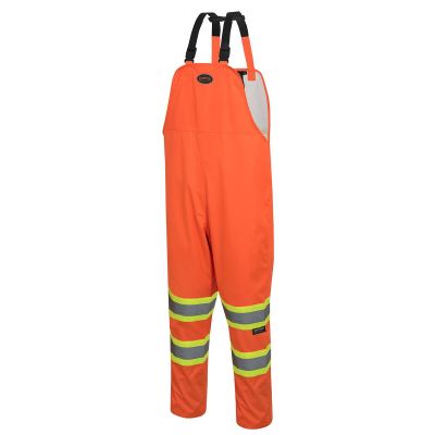 SRWV1082350U-S image(0) - Pioneer Pioneer - Hi-Vis Safety Rainwear Bib Pants - Orange - Size Small