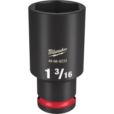 MLW49-66-6233 image(0) - Milwaukee Tool SHOCKWAVE Impact Duty 1/2"Drive 1-3/16" Deep 6 Point Socket