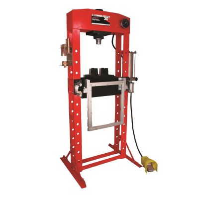 INT852ASD image(0) - American Forge & Foundry AFF - Shop Press - 30 Ton Capacity - Foot Operated Air Motor/Manual Pump W/ Hydraulic Ram - Built In Polycarbonate Press Guard - 10 pc Pin & Bearing Press Adapter Set Included - SUPER DUTY