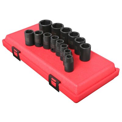 SUN2652 image(0) - SUNEX SOCKET SET IMPACT 1/2IN. DRIVE 14 PC STD METRIC