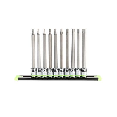 GETHAS10LS image(0) - Grip Edge Tools 10 Piece 1/4 Inch Drive Long SAE RPT Hex Driver Set