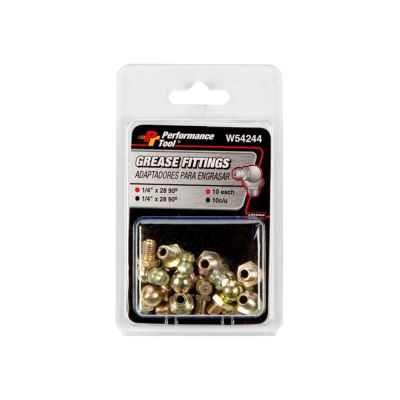 WLMW54244 image(0) - Wilmar Corp. / Performance Tool 10PK 1/4-28 90 Deg Grease Fitt