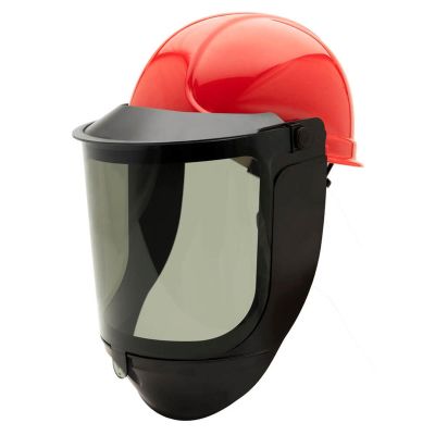 OBRTCG12-EL-C image(0) - Oberon Face Shield & Hard Cap - Arc Flash - 12 Cal TCG™ - EZ Lift - Lens Color: True Color Grey