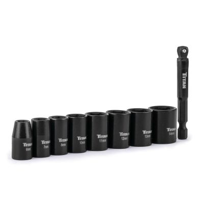 TIT46201 image(0) - Titan 9 Piece 1/4 Inch Drive 6 Point Metric Impact Socket Set