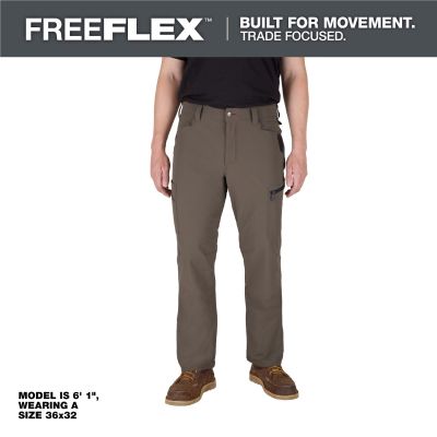MLWM651N-3232 image(0) - Milwaukee Tool FREEFLEX Tech Pants - Brown 32 X 32