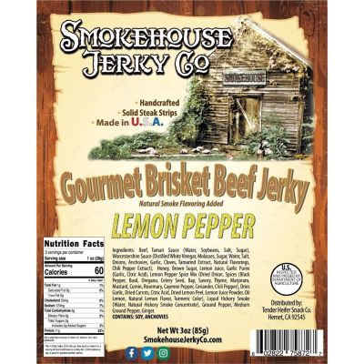 THS602822-758727 image(0) - Tender Heifer Snack Co. Lemon Pepper Beef Jerky 3 Ounce - Beef Jerky