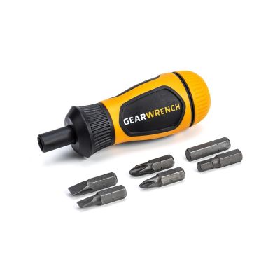 KDT80061R image(0) - GearWrench 6-in-1 Stubby Ratcheting Multi-Bit Driver