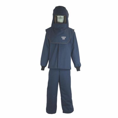 OBRLNS4B-4XL-HVSL image(0) - Oberon Suit Kit - Arc Flash - 40 Cal LAN™ - Comes with Hood with Hard Cap, Coat, Bib Overalls and Fresh Air Arc Flash Hood Ventilation System & Light - Color: Navy Blue - Size: 4XL
