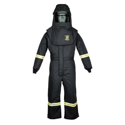 OBRTCG4A-XL image(0) - Oberon Suit Kit - Arc Flash - 40 Cal TCG™ - Comes with Hood and Coveralls - Color: Black - Size: XL