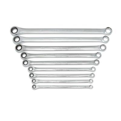 KDT85998 image(0) - GearWrench 9 Piece 72-Tooth 12 Point XL GearBox Double Box Ratcheting SAE Wrench Set