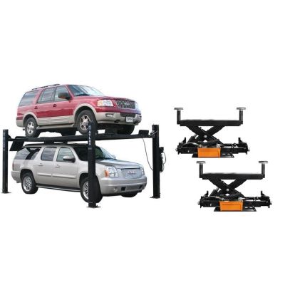 ATEXH-PRO9-COMBO2-FPD image(0) - Atlas Automotive Equipment Atlas Equipment PRO9000 4 Post Lift + RJ6 Rolling Jacks Combo