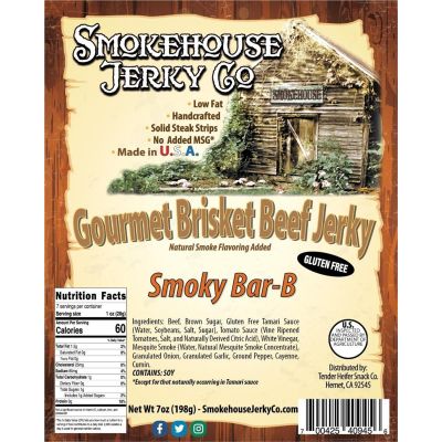 THS700425-409456 image(0) - Tender Heifer Snack Co. Smoky BBQ Beef Jerky 7  Ounce - Beef Jerky
