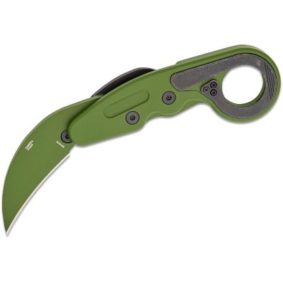 CRK4040BG image(0) - CRKT (Columbia River Knife) Provoke Aluminum Folding Tactical Knife Morphing Karambit - Metallic Green