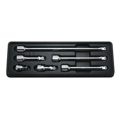 KKNPK3763-6 image(0) - Ko-ken USA 3/8 Sq. Dr. Wobble-Fix Extension Bar set 32-250mm ABS Tray 6 pieces