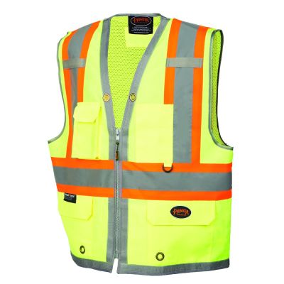 SRWV1010260U-XL image(0) - Pioneer Pioneer - 300D Oxford with Mesh Back Surveyor Vest - Hi-Vis Yellow/Green - Size XL