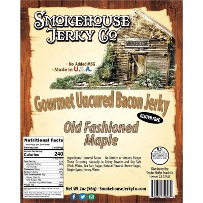 THS602822-749930 image(0) - Tender Heifer Snack Co. Maple Bacon Jerky - GLUTEN FREE -2 oz