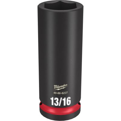 MLW49-66-6227 image(0) - Milwaukee Tool SHOCKWAVE Impact Duty 1/2"Drive 13/16" Deep 6 Point Socket