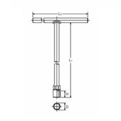 KKN104M-10 image(0) - Ko-ken USA Ko-ken 104M-10 T Handle Socket 10mm 6 point Length 250 x 200mm