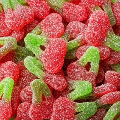 THS784300-190486 image(0) - Tender Heifer Snack Co. Gummy Fruit Shaped Twin Cherries Candy - 10 oz