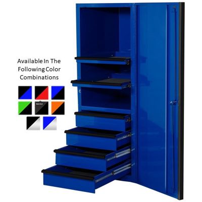 EXTEX2404SCQGNBK image(0) - Extreme Tools EXQ Series 24"W x 30"D 4 Drawer and 2 Shelf Professional Side Cabinet Green w Black Handles