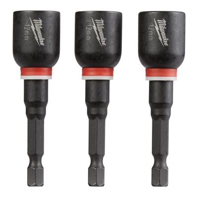 MLW49-66-4612 image(0) - Milwaukee Tool SHOCKWAVE Impact Duty 12MM x 2-9/16" Magnetic Nut Driver BULK 10